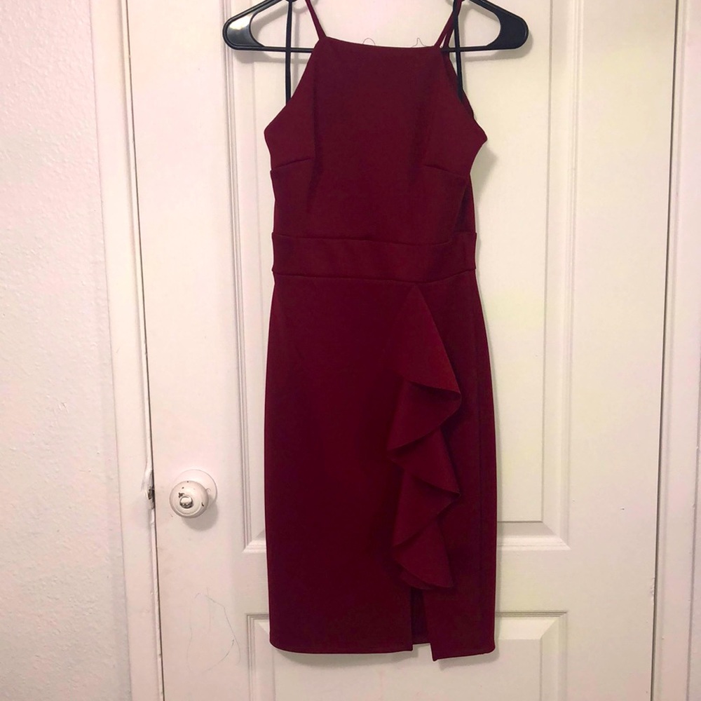 Sweet Storm Burgundy sleeveless women dress, stretchable